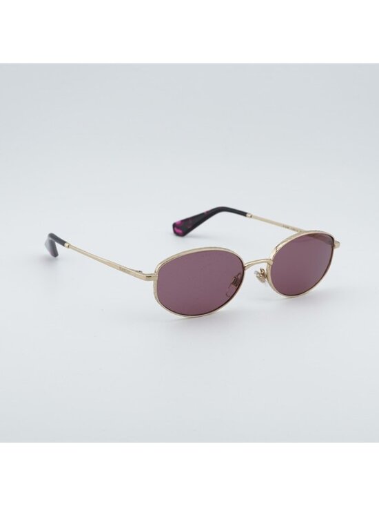 Burberry BE3169 11091A Sunglasses Gold Oval Frame, Violet Lenses main image 7